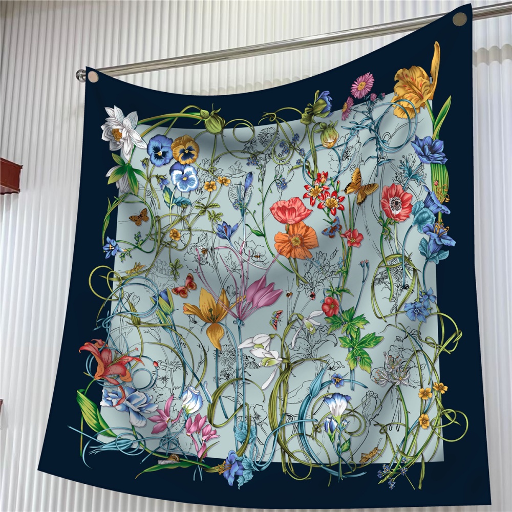 Silk Neck Scarf - Шелковый шарф, женские квадратные шарфы с