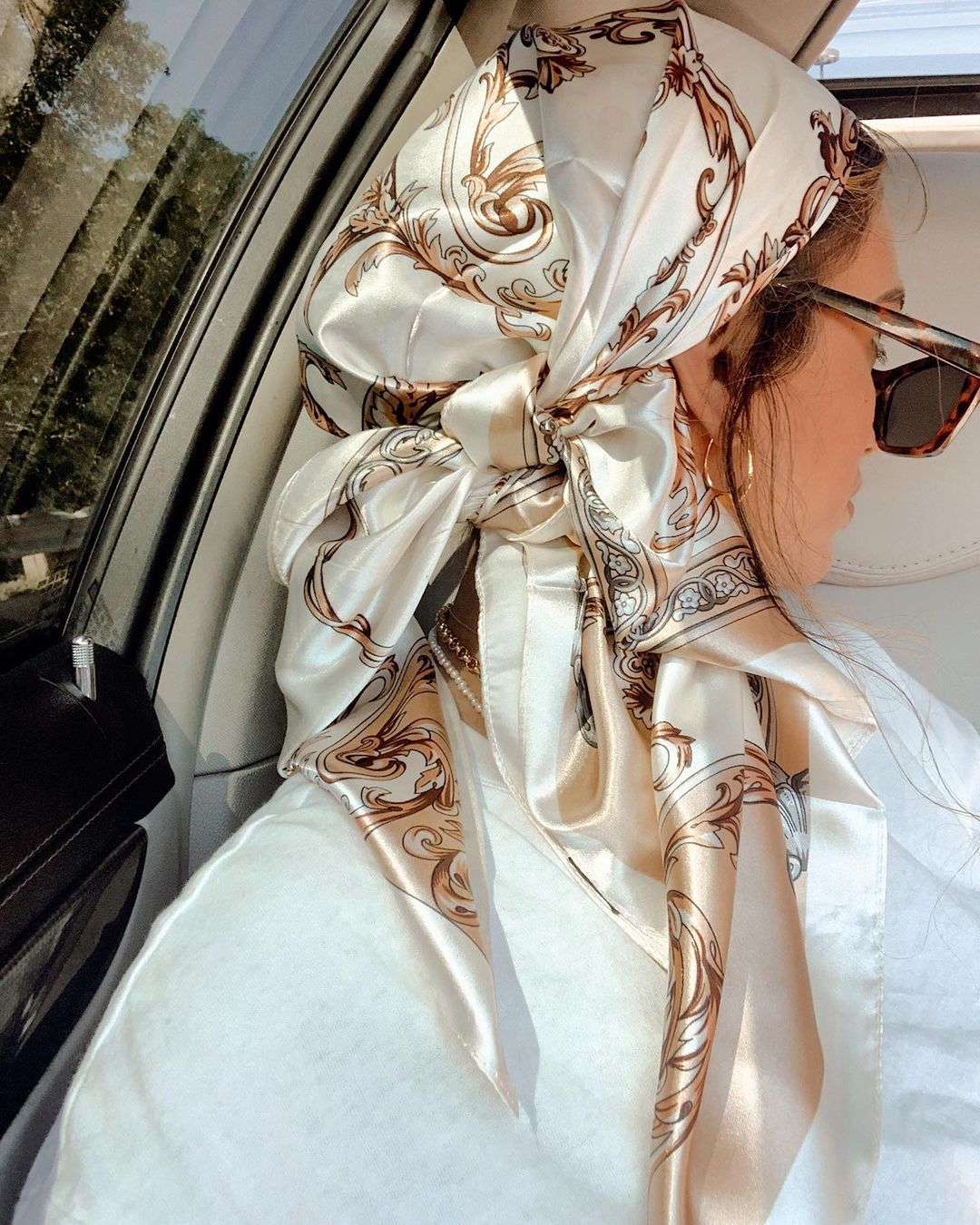 Silk Neck Scarf - Атласный квадратный шарф, женский мусульманский хиджаб,