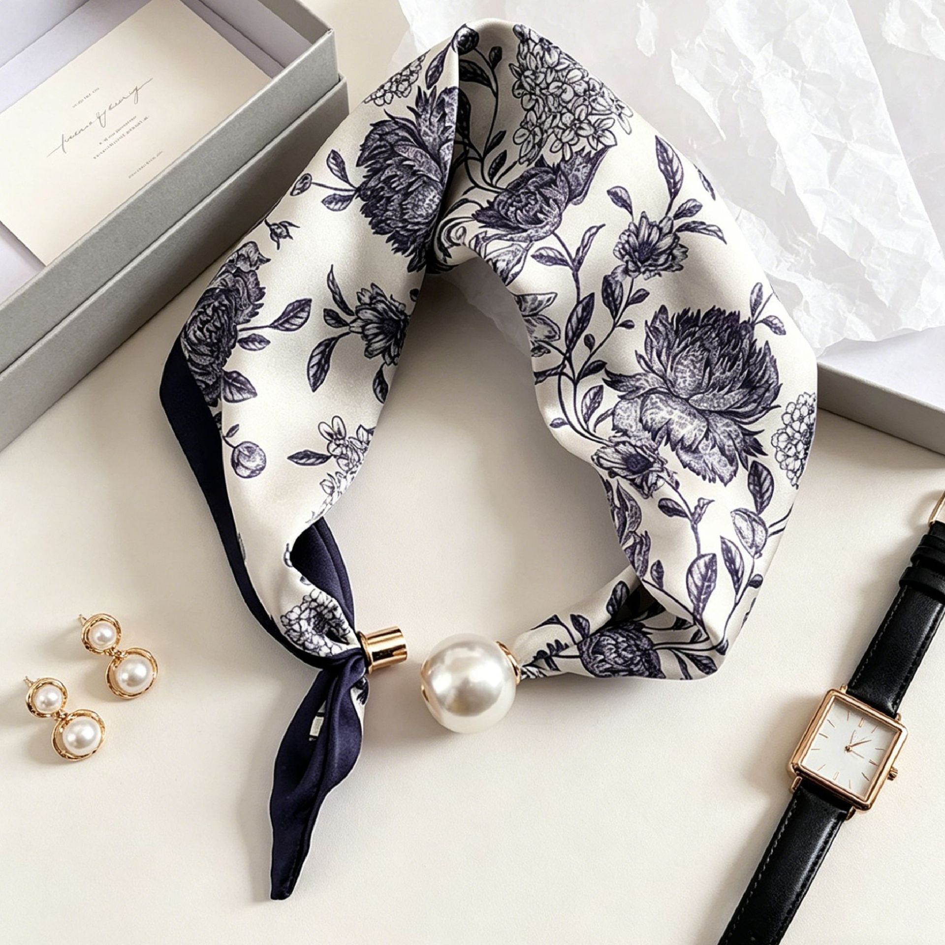 Роскошный жемчужный магнитный  – обзор и цена Ascot Neck Scarf