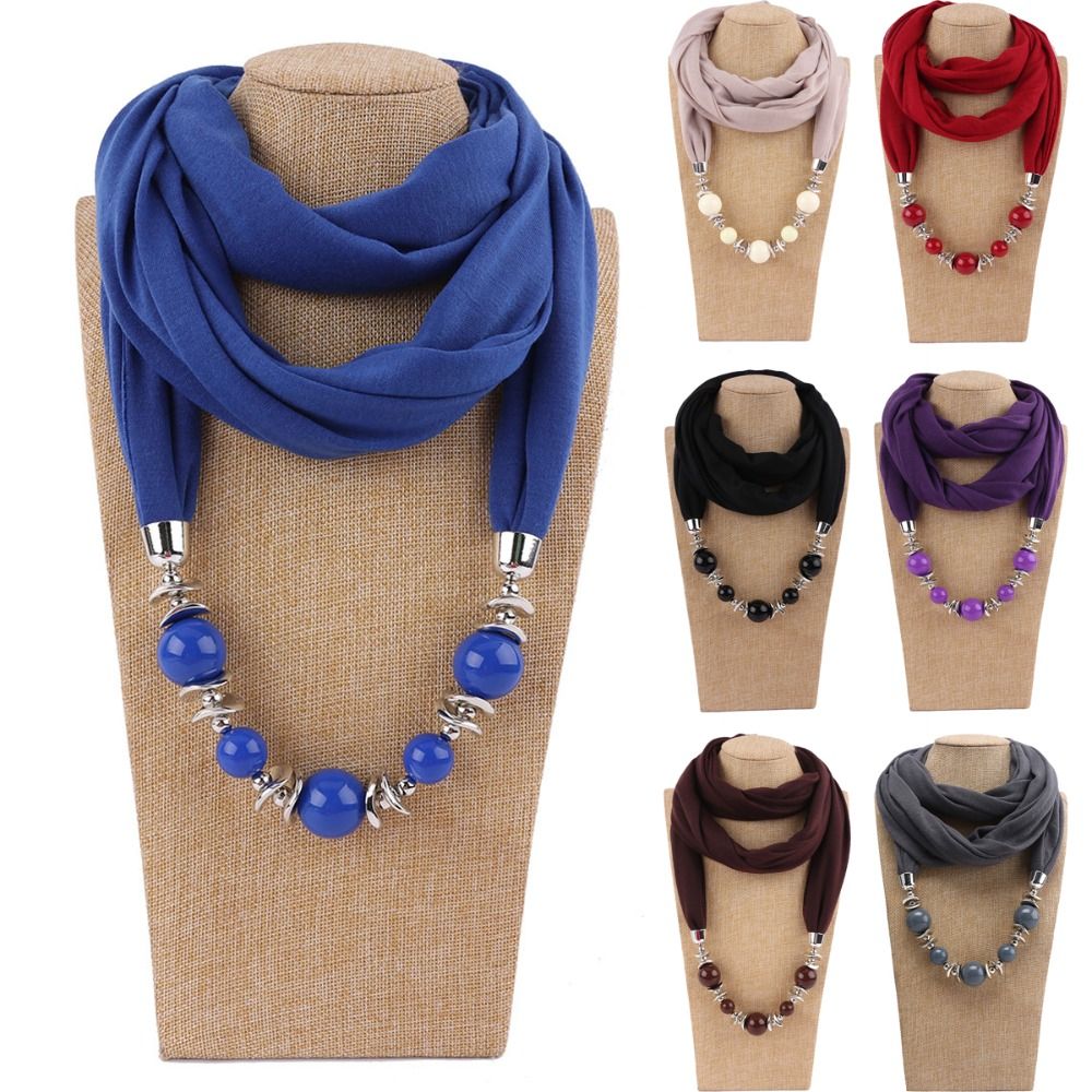 Модный шифоновый шарф с бусина – обзор и цена Infinity Scarf Knit
