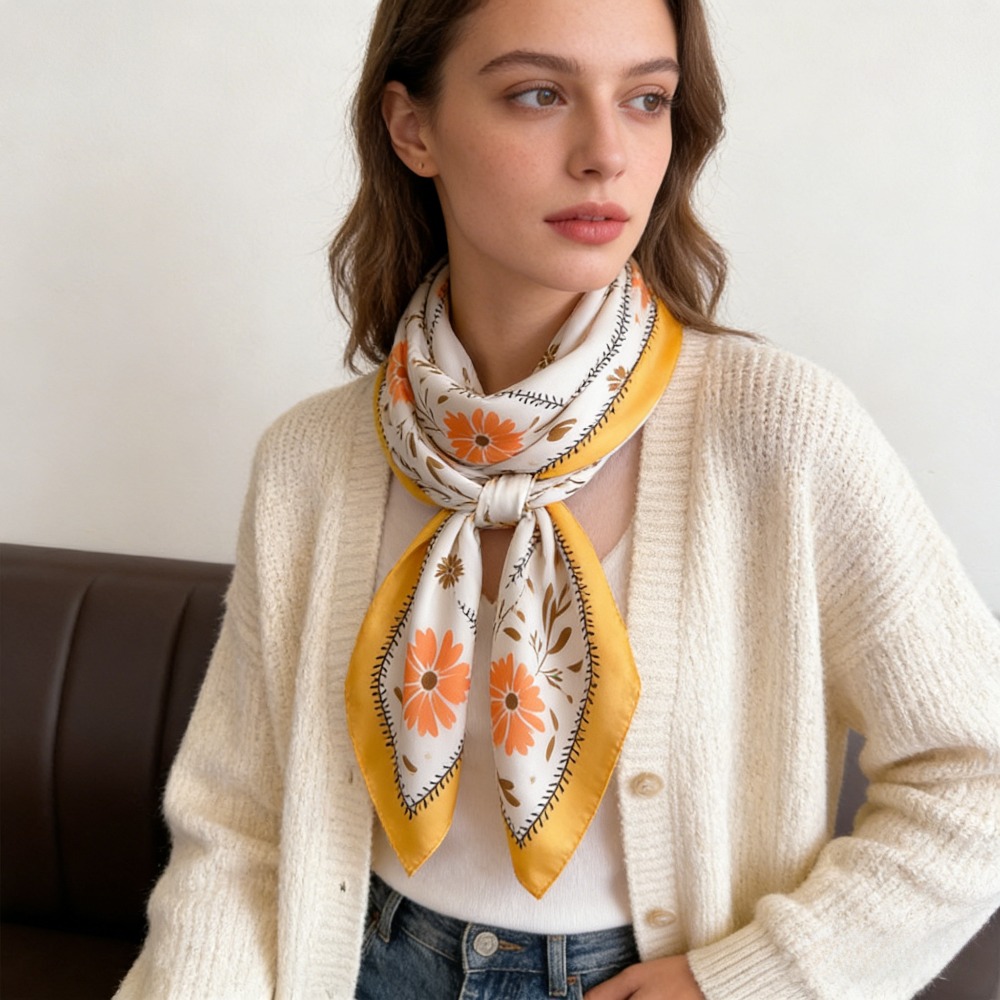 1 шт. новый модный шелковый пл – обзор и цена Silk Neck Scarf