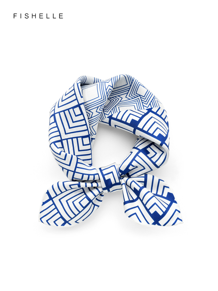 Женский саржевый шарф с геомет – обзор и цена Silk Neck Scarf