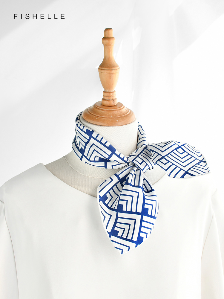 Женский саржевый шарф с геомет – обзор и цена Silk Neck Scarf