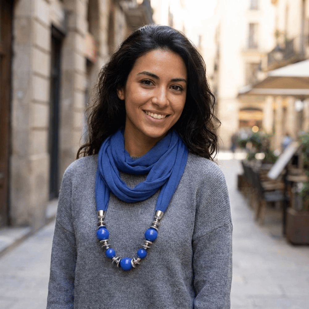 Шифоновый шарф-кулон с бусинам – обзор и цена Infinity Scarf Knit